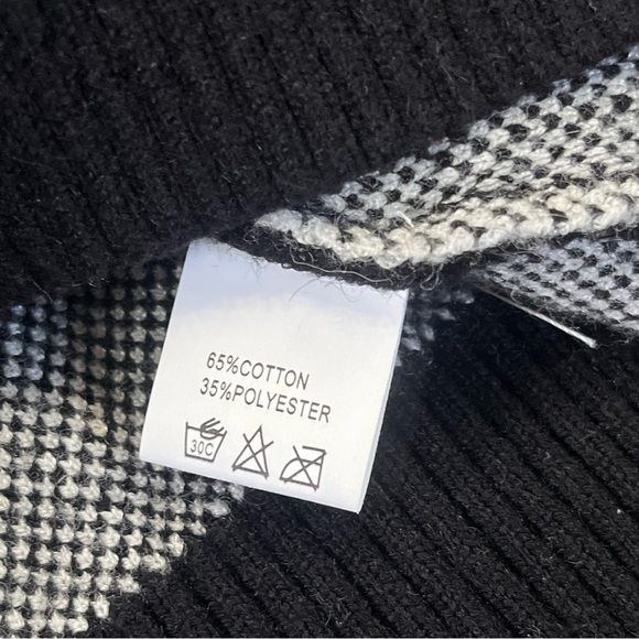 ASOS VRG GRL Verge Girl Abstract Jumper Sweater In Black & White Size 10 - Picture 5 of 7